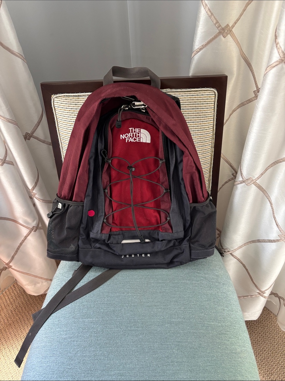 The North Face Burgundy and Black Jester Backpack